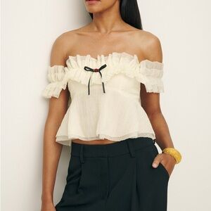 NWOT Reformation Briella Ruffle Top